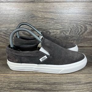 Vans Women's Size 6.5 Classic Slip-On Charcoal Suede Low Skate Shoes Sneakers